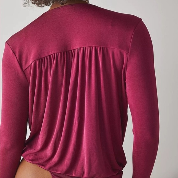 NWT FREE PEOPLE Dark Rhubarb Turnt Bodysuit - Picture 2 of 4